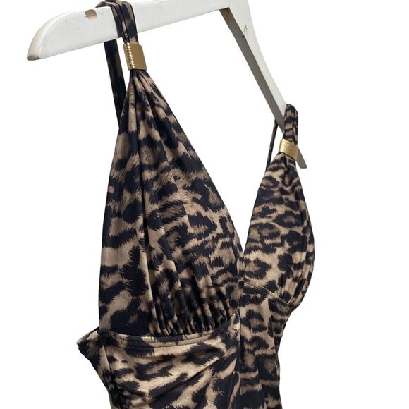 NIP AND TUCK Swimsuit Size 6 Leopard Print One-Piece Slimming Womens Swimwear - Picture 4 of 10